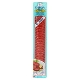 Efepasa - Sliced Sucuk (Halal) - 200g is presented in a rectangular turquoise pack featuring a photo of sliced sausage in the lower left corner.